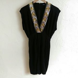 French Connection Sequin Deep V Cocktail Dress 2